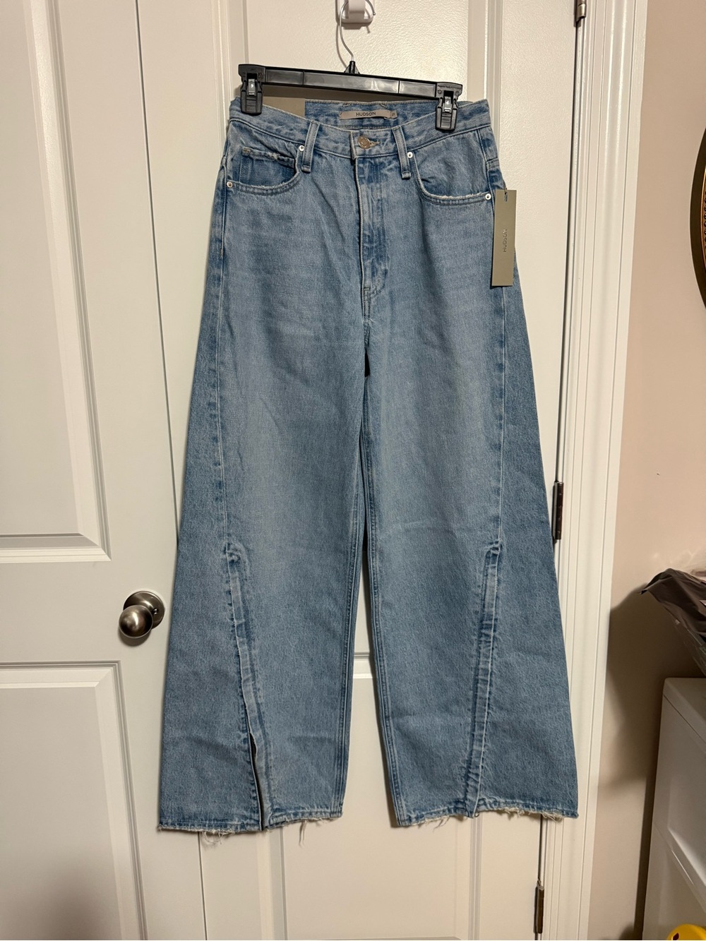 Hudson Jeans Light Blue High-Rise Wide Leg Jeans morningside